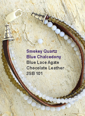 Smokey Quart Blue Chalcedony Bracelet