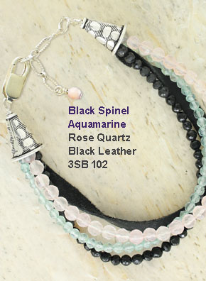 Black Spinel Aquamarine Bracelet